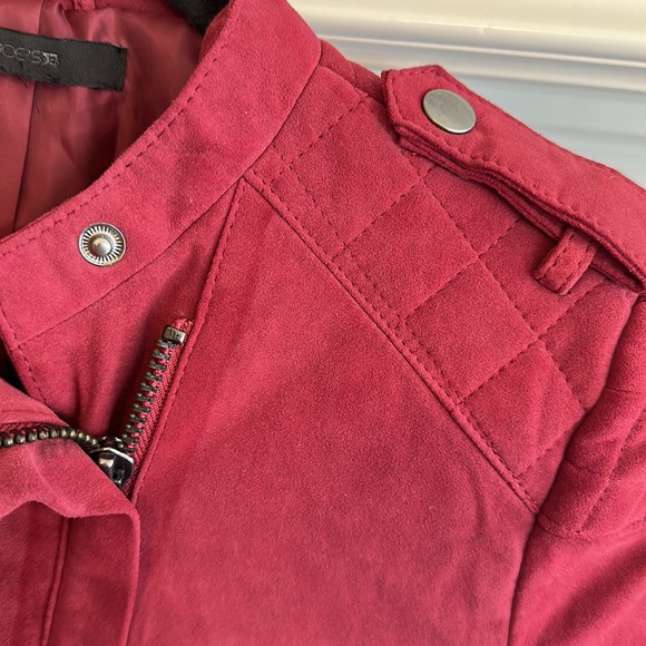 Joe’s Jeans leather Moto jacket XS designer leather suede burgundy - Picture 15 of 17